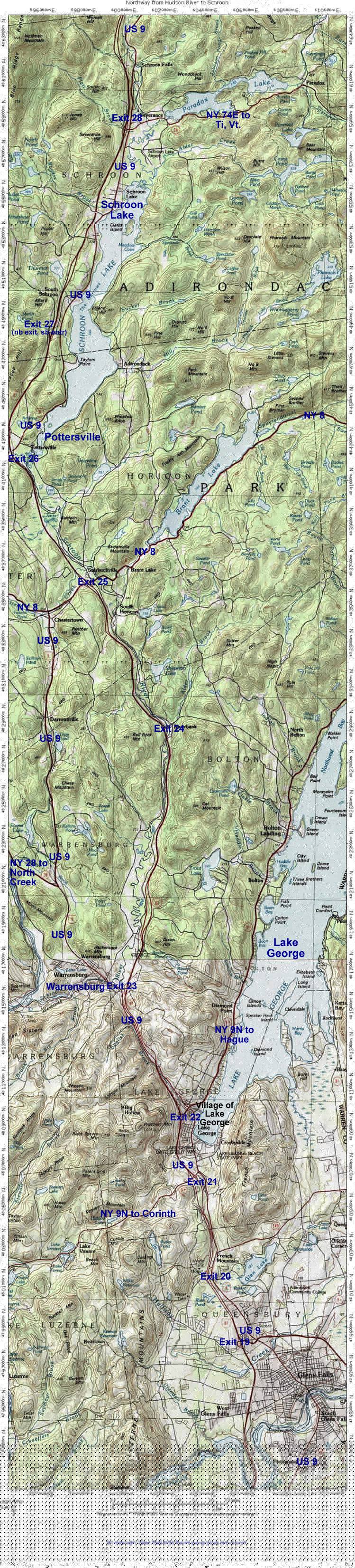 schroon lake contour map